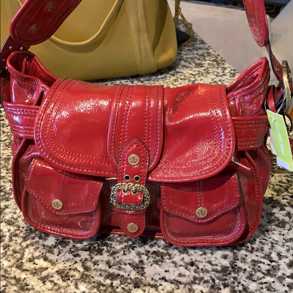 Red Patent Leather Satchel